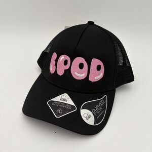 Atlantis Black Mesh Rapper Hat Pink EPOD Logo Curved Visor Recycled‎ NEW